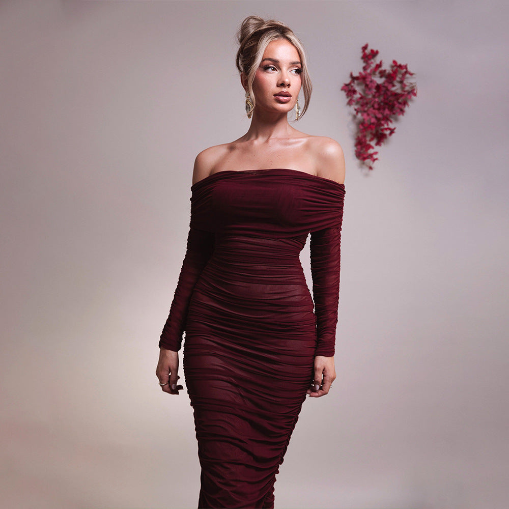 Noa Draped Essence Mesh Dress