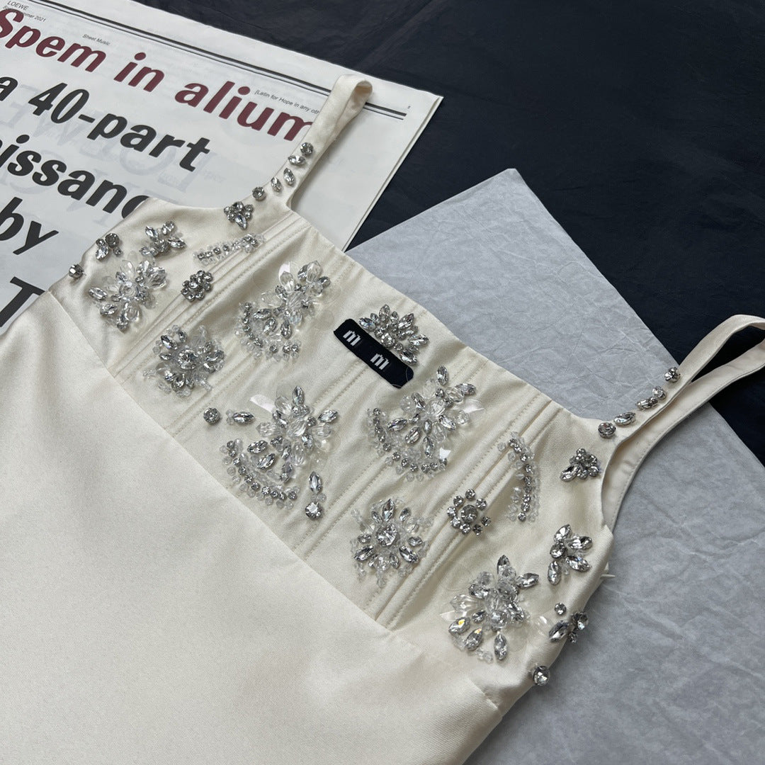 Ivory Luxe Beaded Banquet Mini Dress