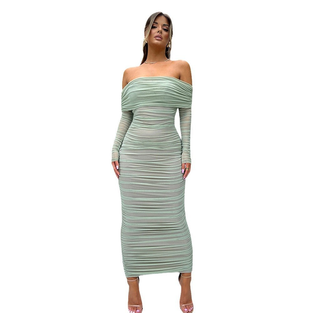 Noa Draped Essence Mesh Dress