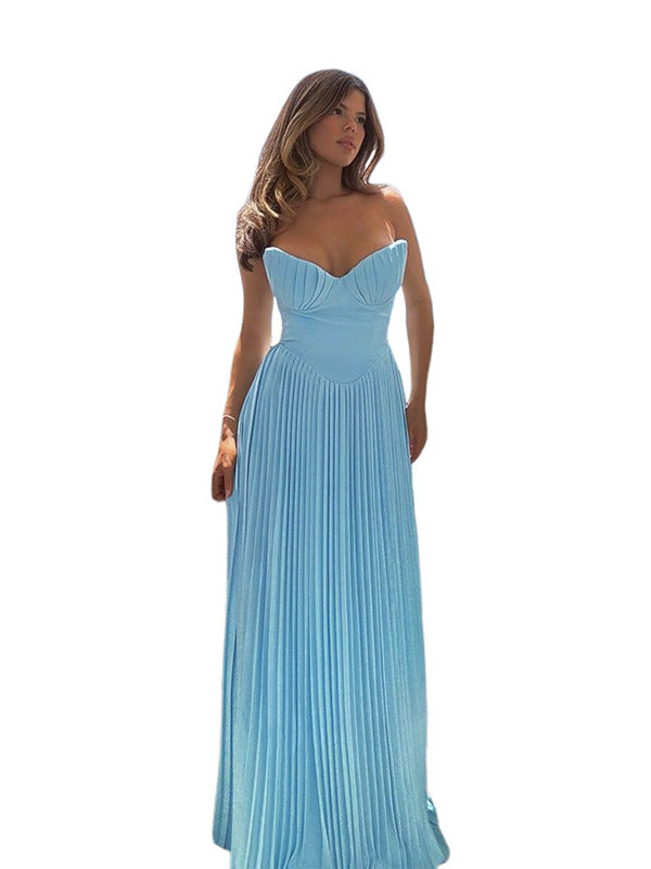Light Blue Outdoor Flared Dress