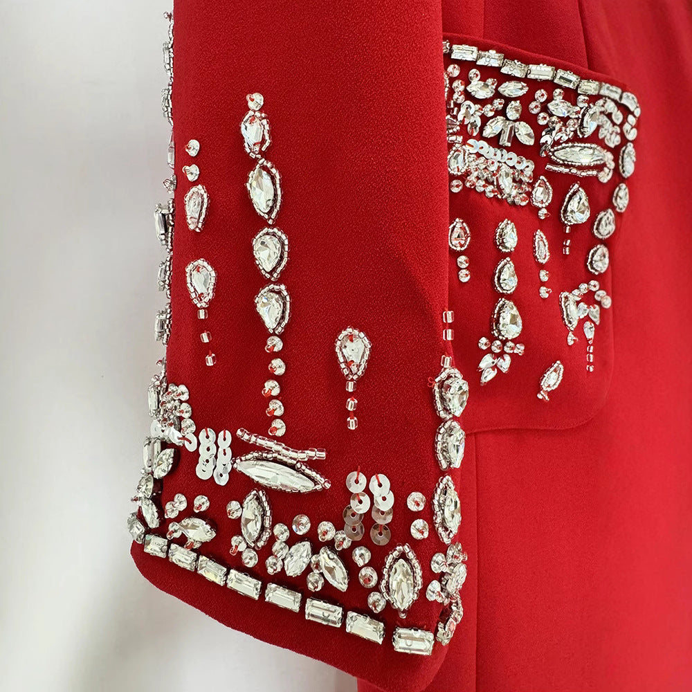 Embellished Suit-Collar Mermaid Formal Dress