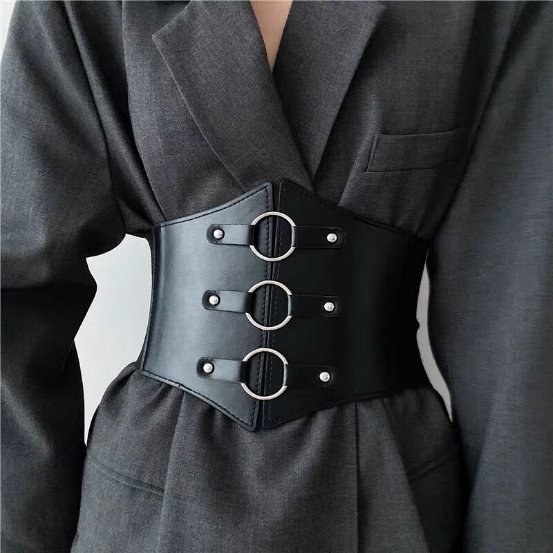 Femme Élégante Ring-Closure Wide Corset Belt