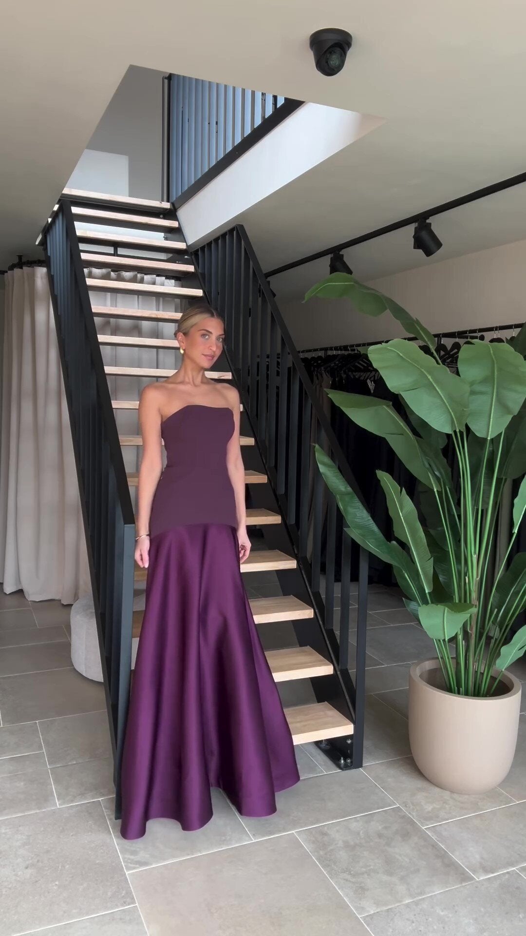 Serena Satin Strapless Hourglass Maxi Gown