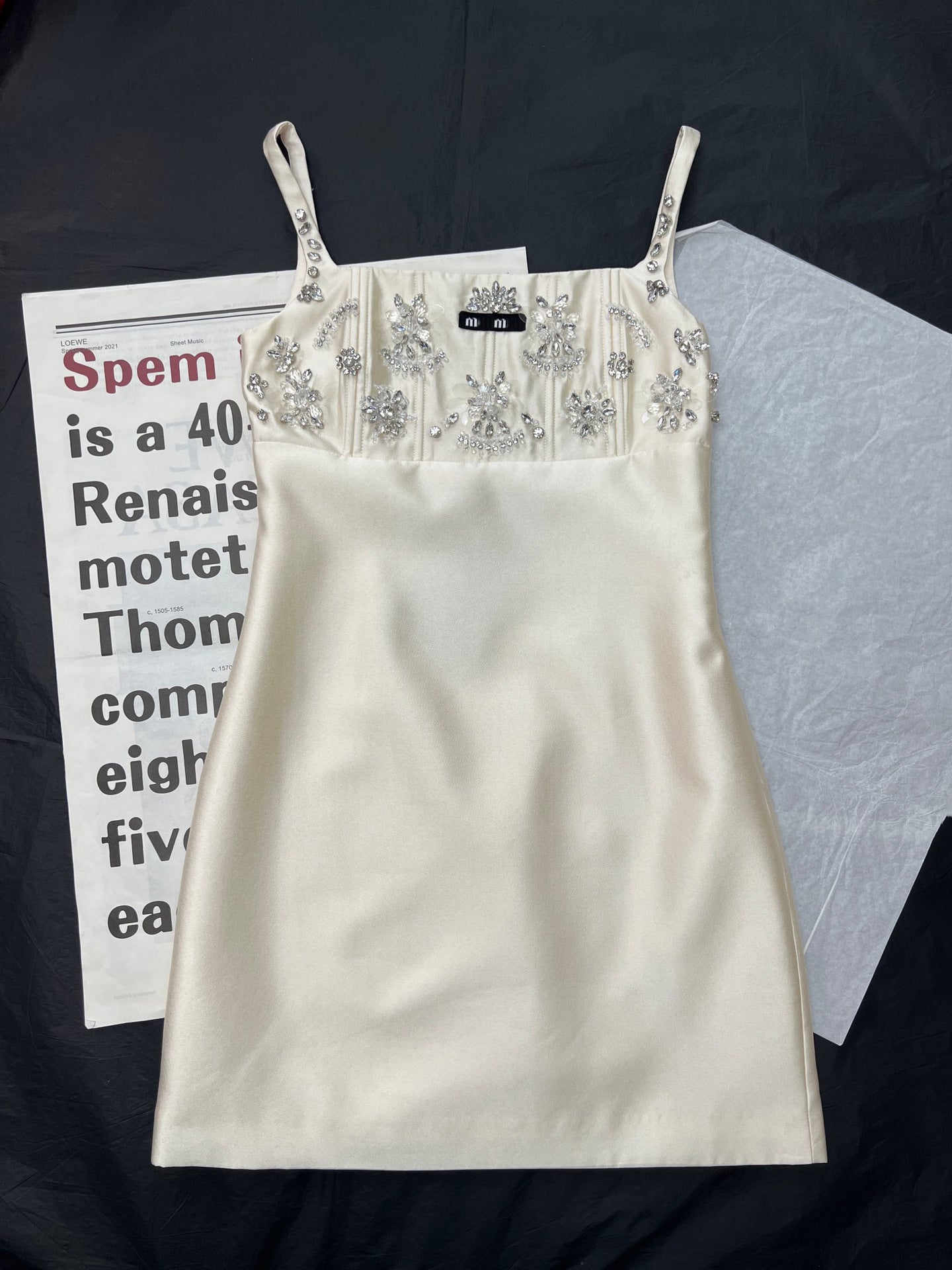 Ivory Luxe Beaded Banquet Mini Dress