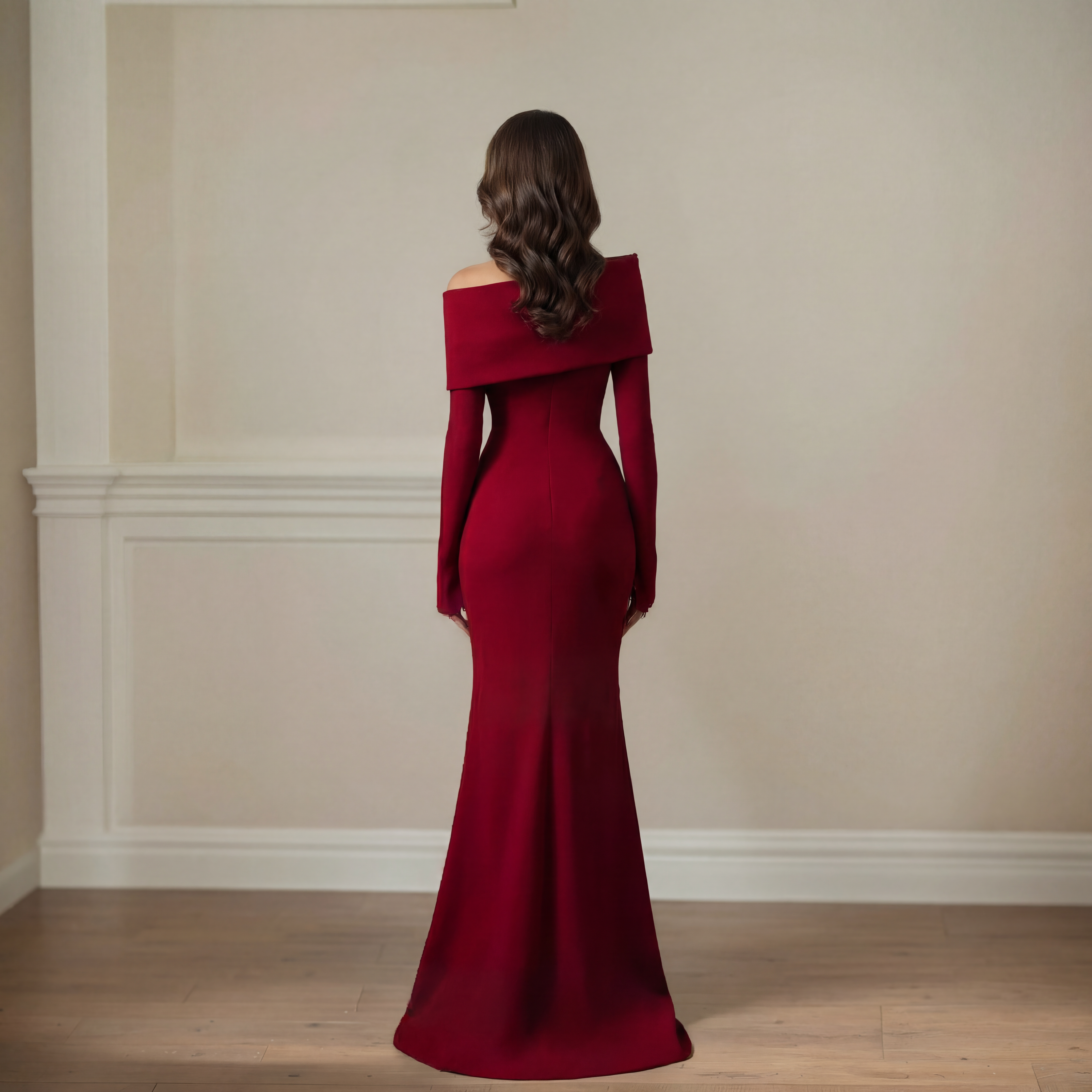 Isabelle Off-Shoulder Fishtail Evening Gown