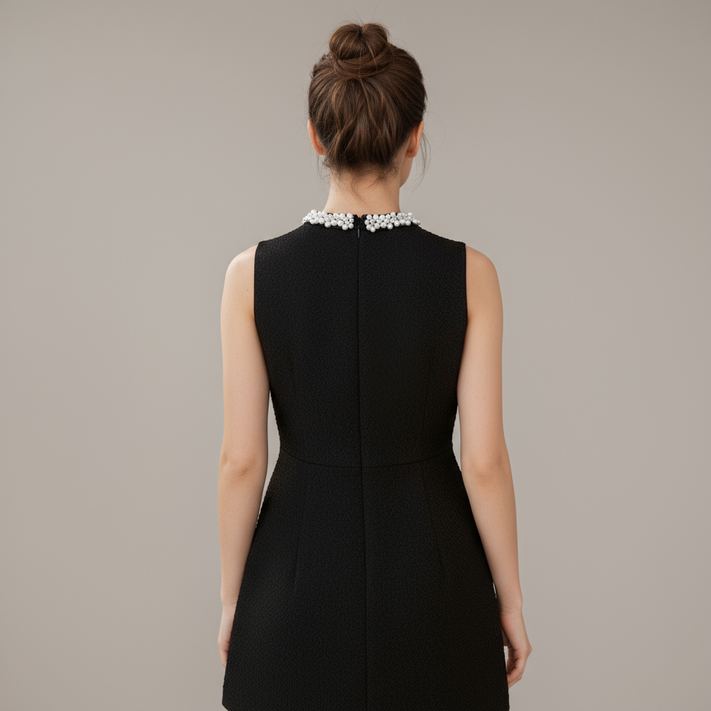 Hepburn Pearl French Elegance Mini Dress