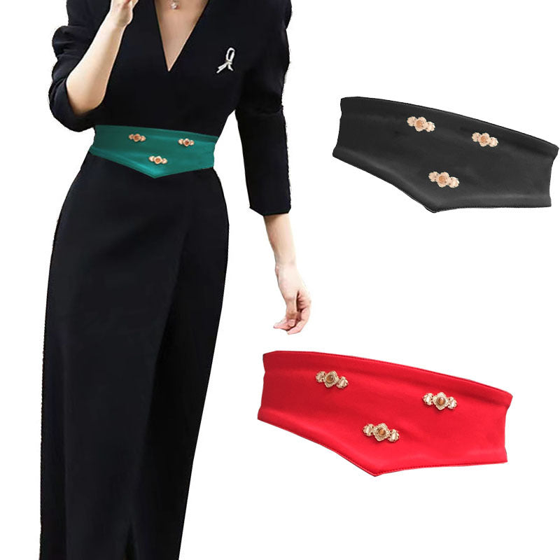 Artemis Black Statement Waist Belt — front view