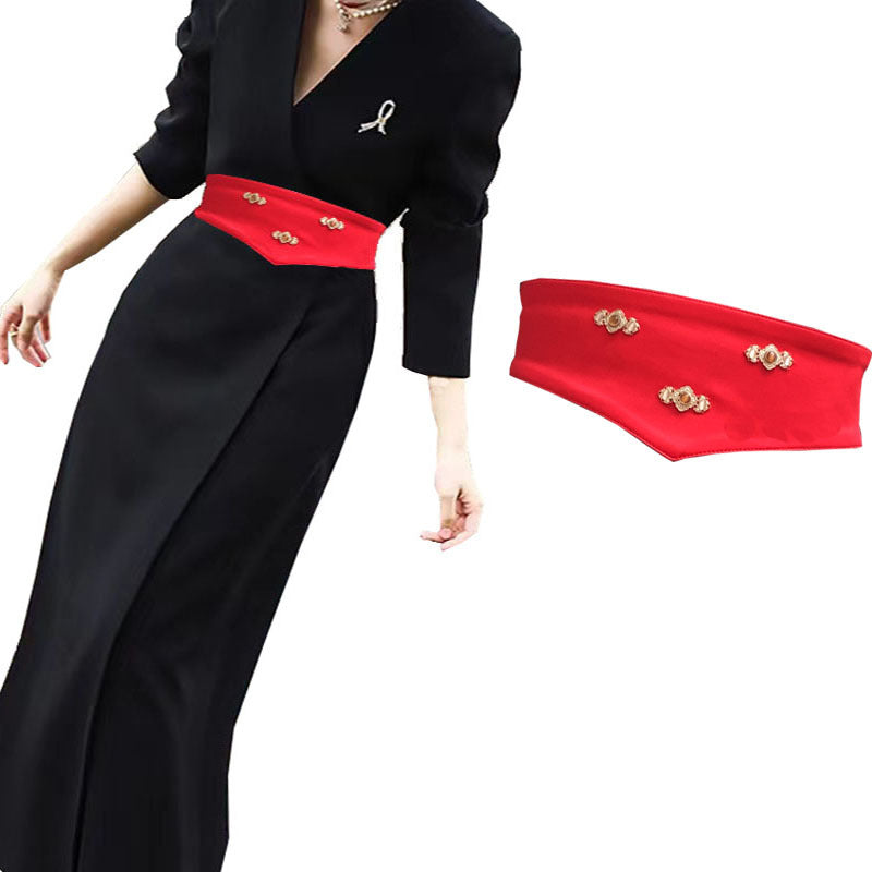 Artemis Black Statement Waist Belt — full length