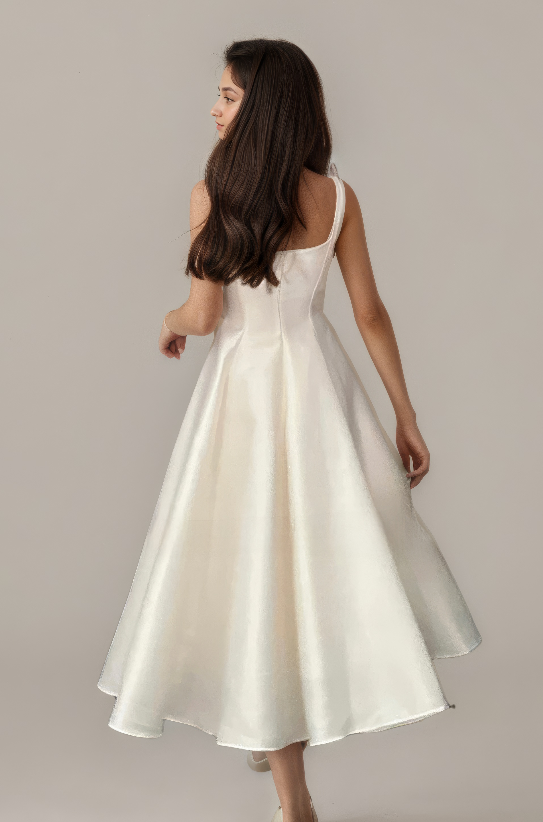 Lumière Silk Grace A-Line Midi Dress