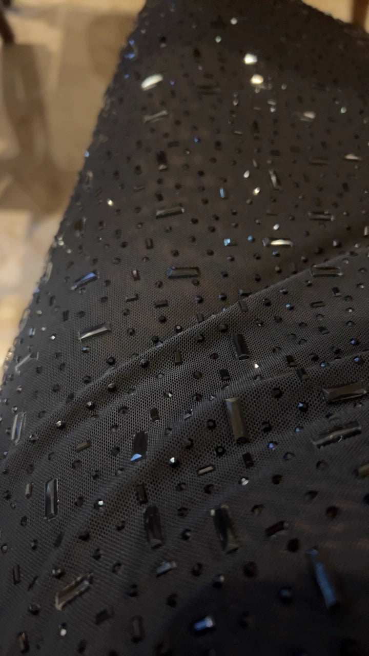 Gemstone Sequin Slip Gown
