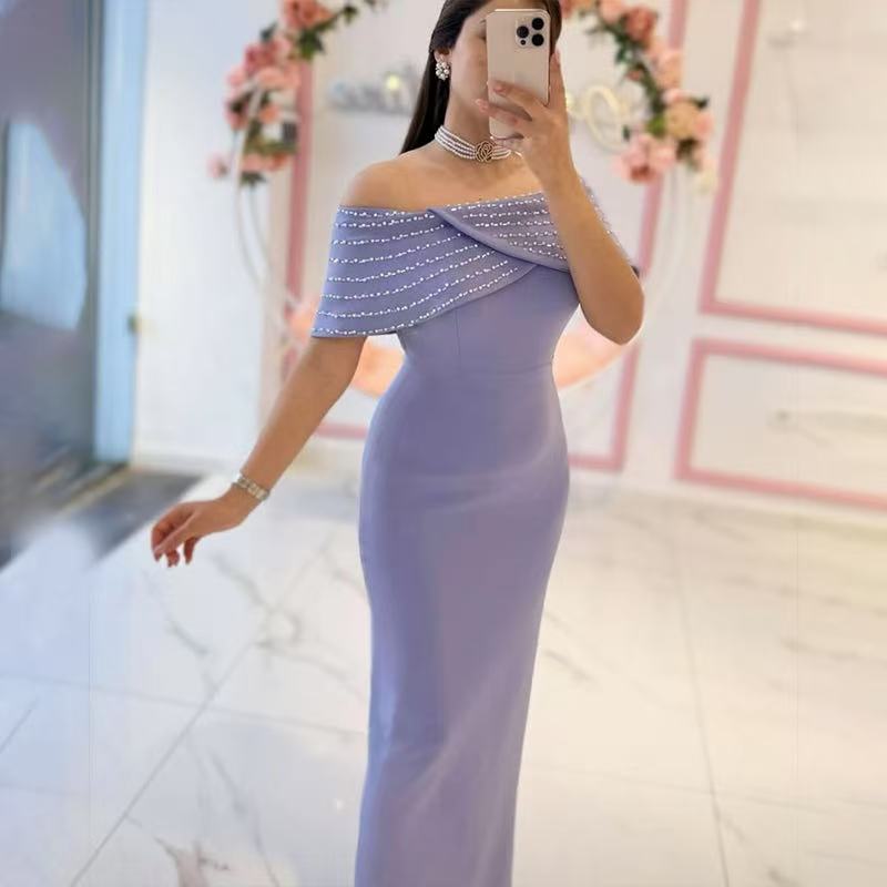 Camille Crystal Draped Slim Evening Gown — styled look