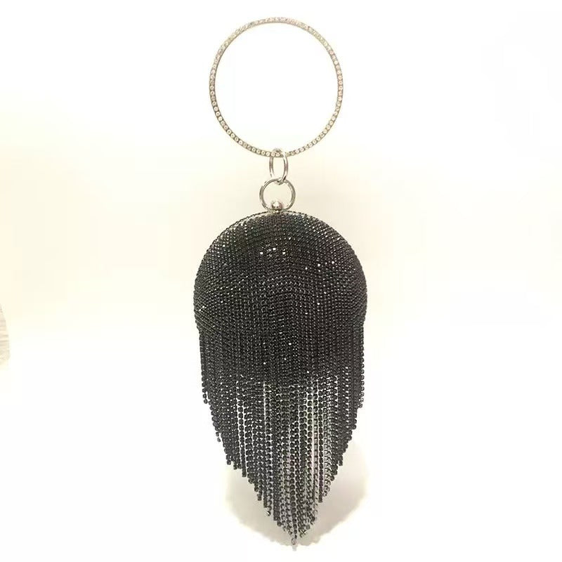 Cascading Tassel Spherical Evening Bag — color reference