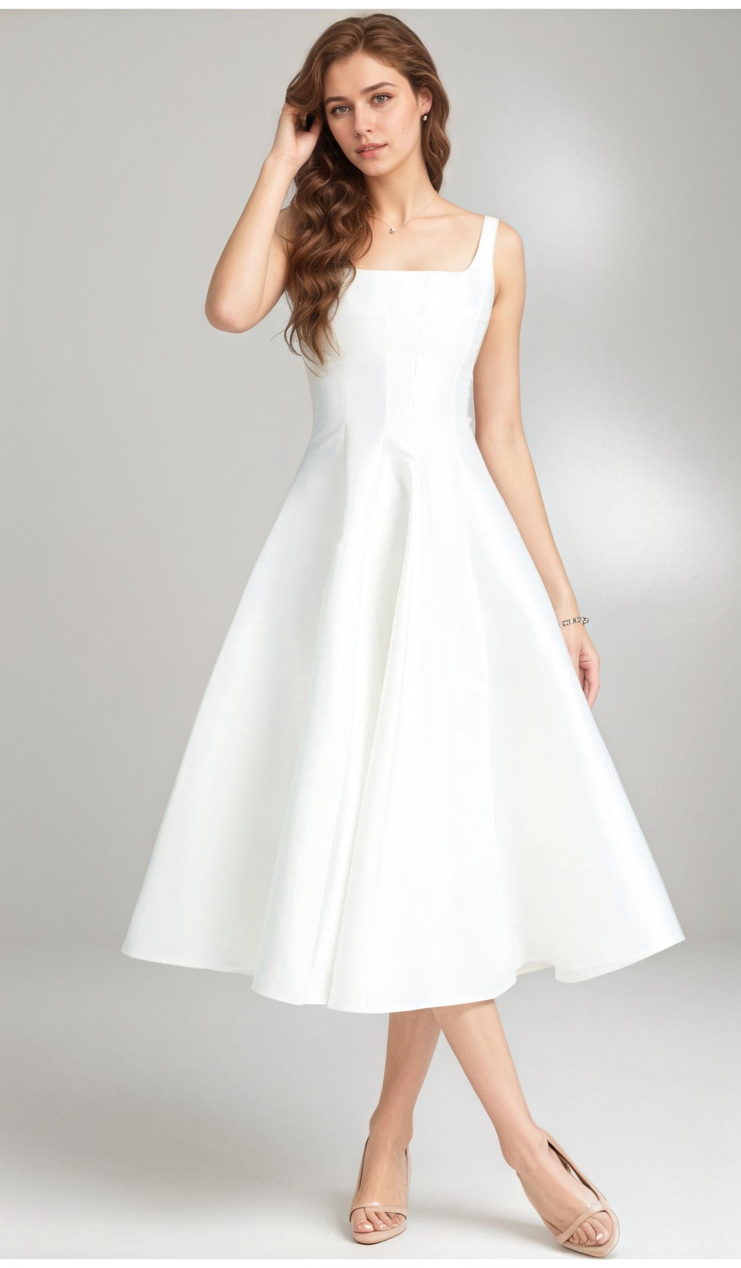 Celine Bloom High-Waist Midi Dress — runway angle