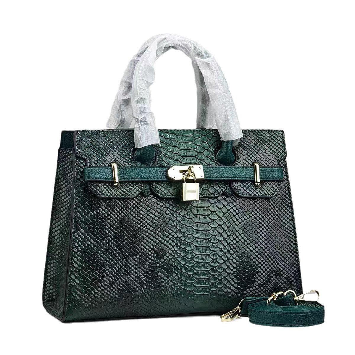 Classic Italian-Inspired Shoulder Handbag — back view