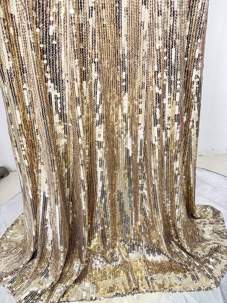 Golden Reverie Sequin Beaded Royal Gown