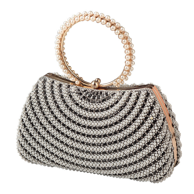 Coralie Pearl Beaded Ring Handle Evening Bag - additional view 5