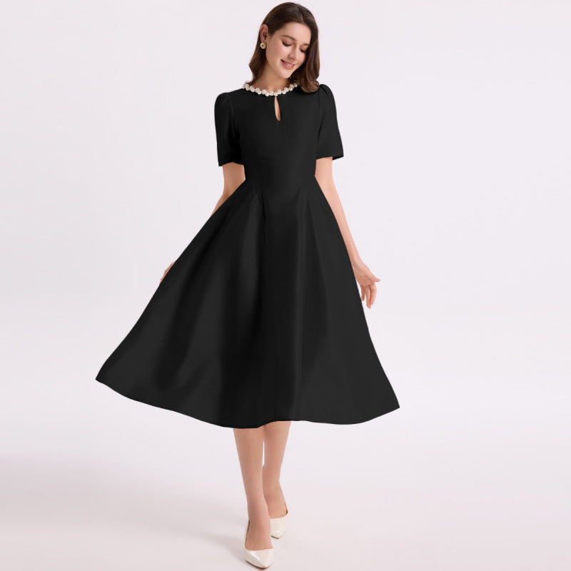 Daria Black Organza Maxi Dress — full length