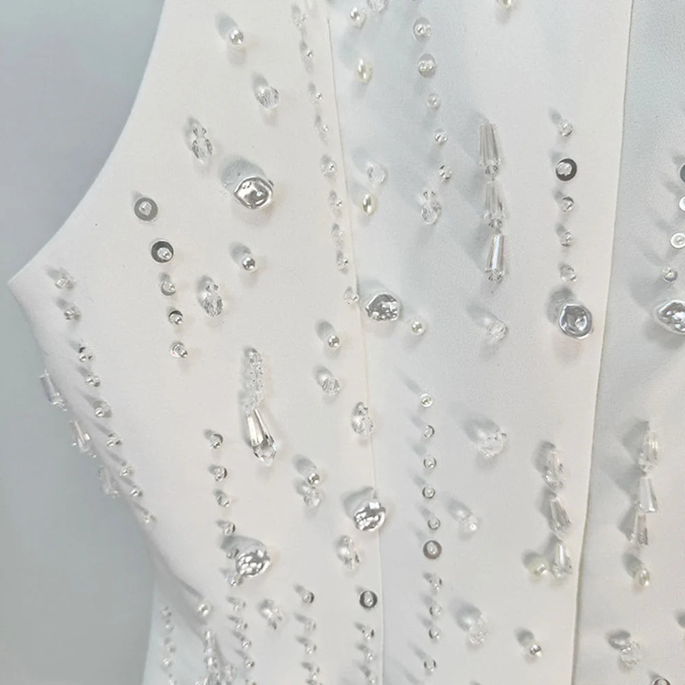 Starlit Dewdrop Embellished Mini Dress
