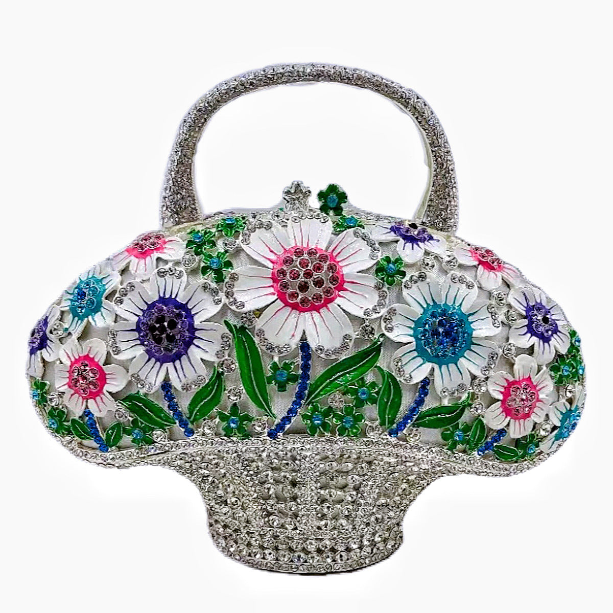 Diamond-Encrusted Signature Banquet Clutch — fabric and detail