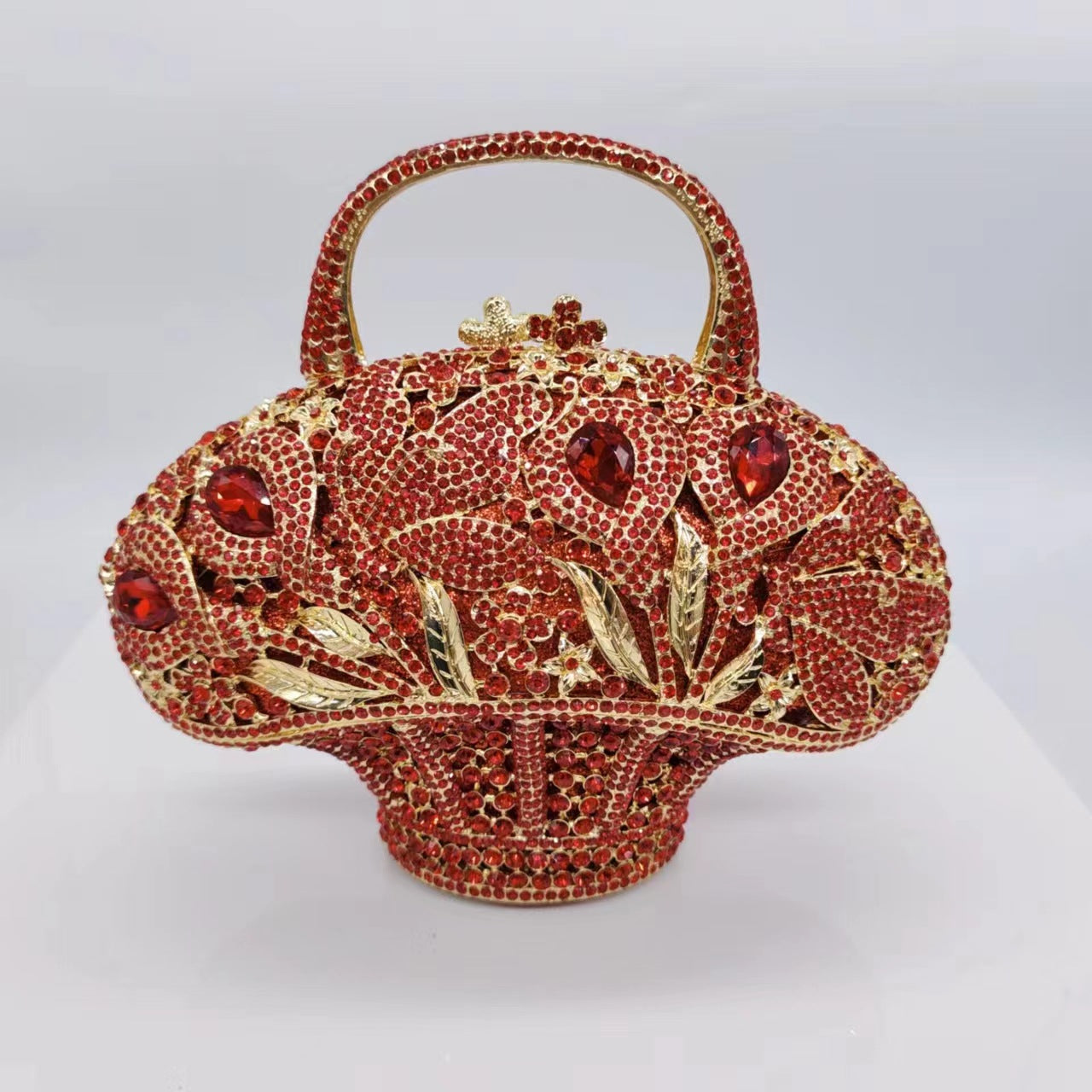 Diamond-Encrusted Signature Banquet Clutch — side view