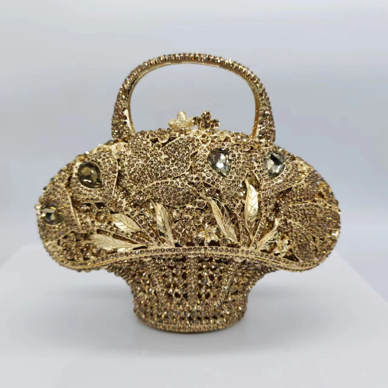 Diamond-Encrusted Signature Banquet Clutch — close-up detail