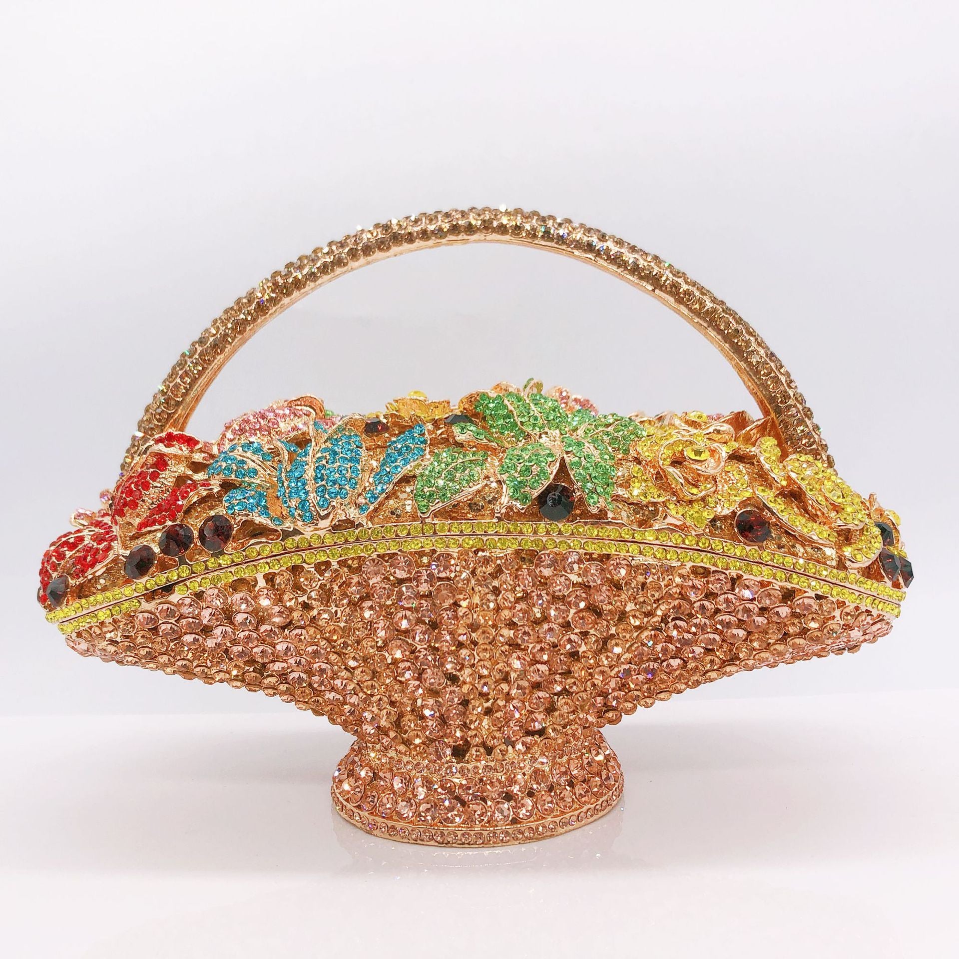 Diamond-Encrusted Signature Banquet Clutch — neckline detail
