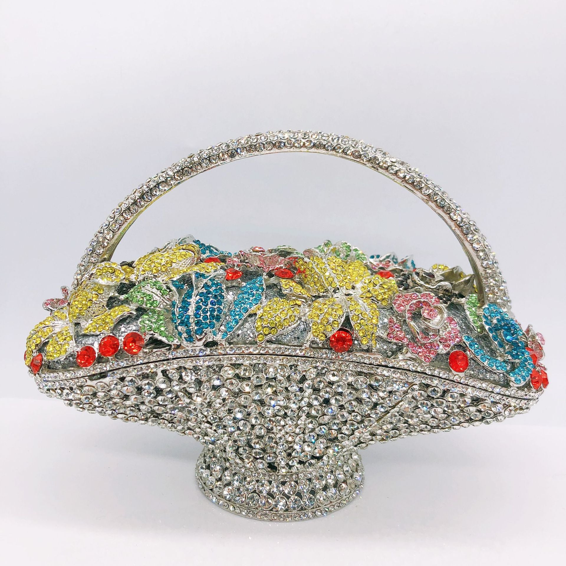 Diamond-Encrusted Signature Banquet Clutch — hem detail