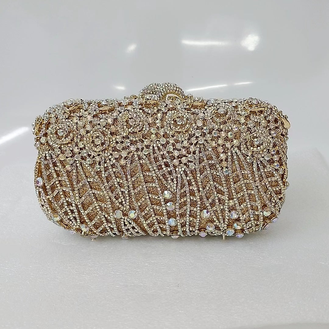 Diamond-Encrusted Signature Banquet Clutch — trim detail