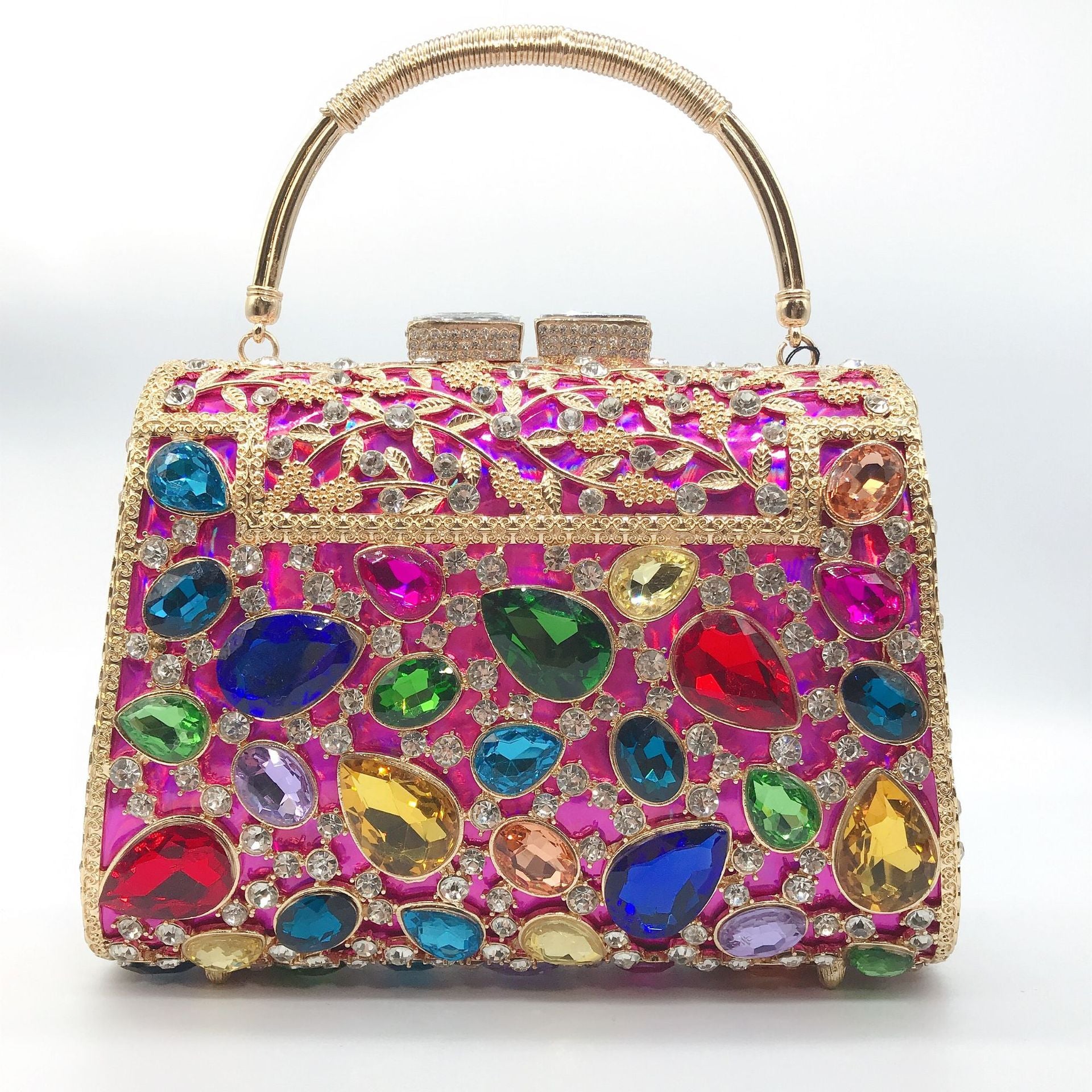 Diamond-Encrusted Signature Banquet Clutch — styled look