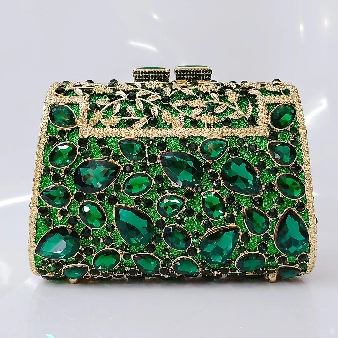 Diamond-Encrusted Signature Banquet Clutch — side view