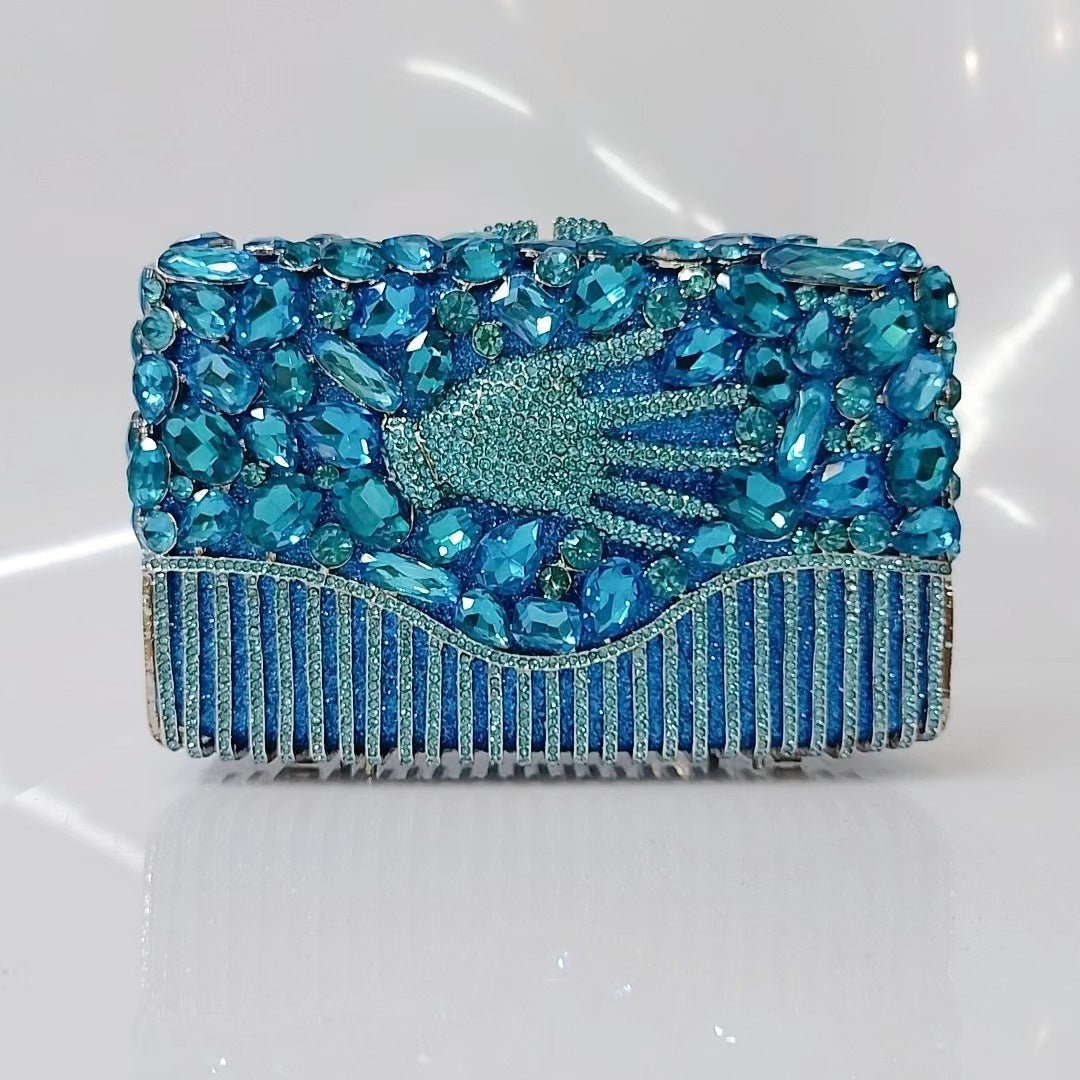 Diamond-Encrusted Signature Banquet Clutch — close-up detail