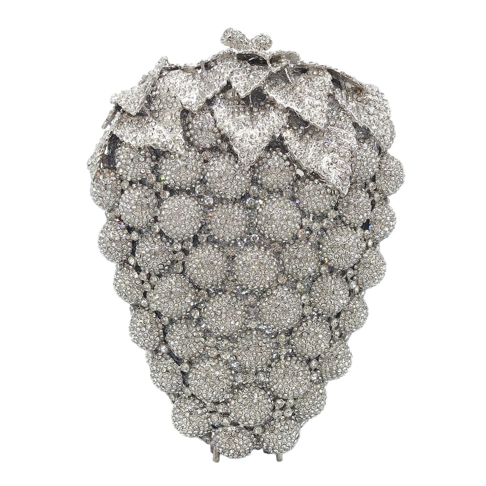 Diamond-Encrusted Signature Banquet Clutch — hem detail