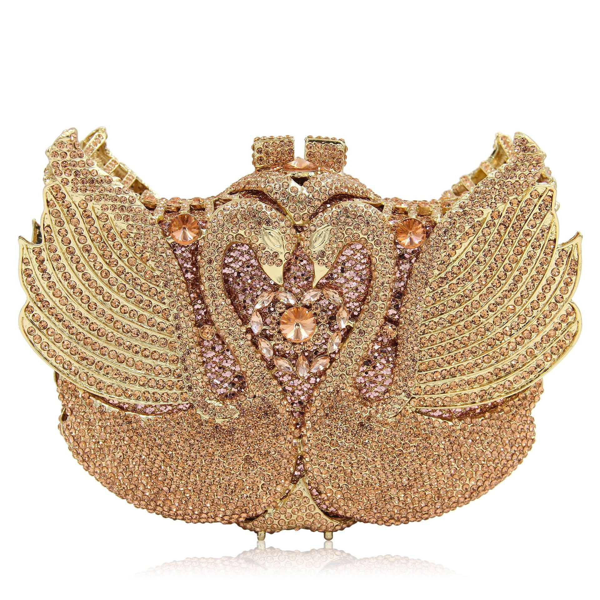 Diamond-Encrusted Signature Banquet Clutch — model wearing