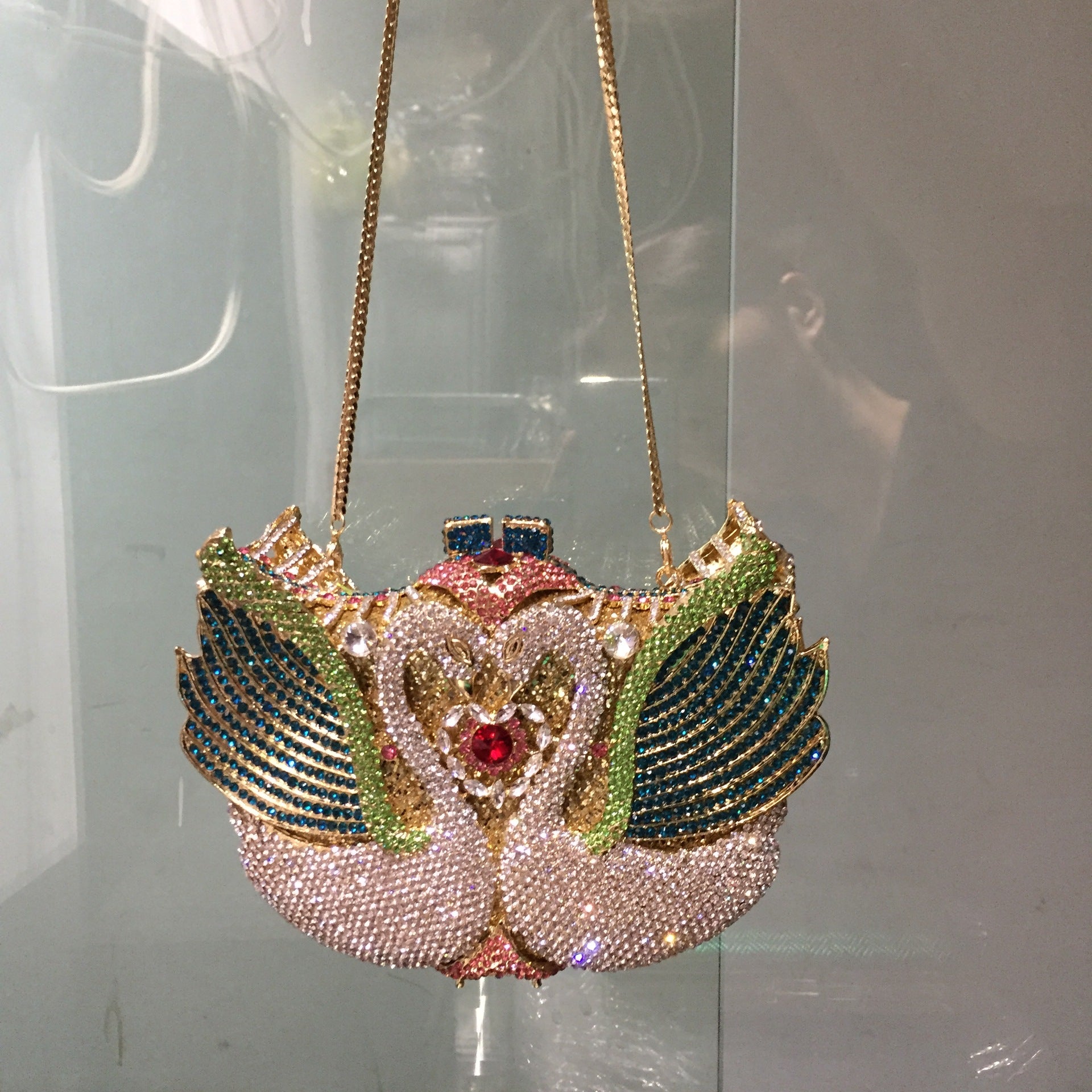 Diamond-Encrusted Signature Banquet Clutch — trim detail