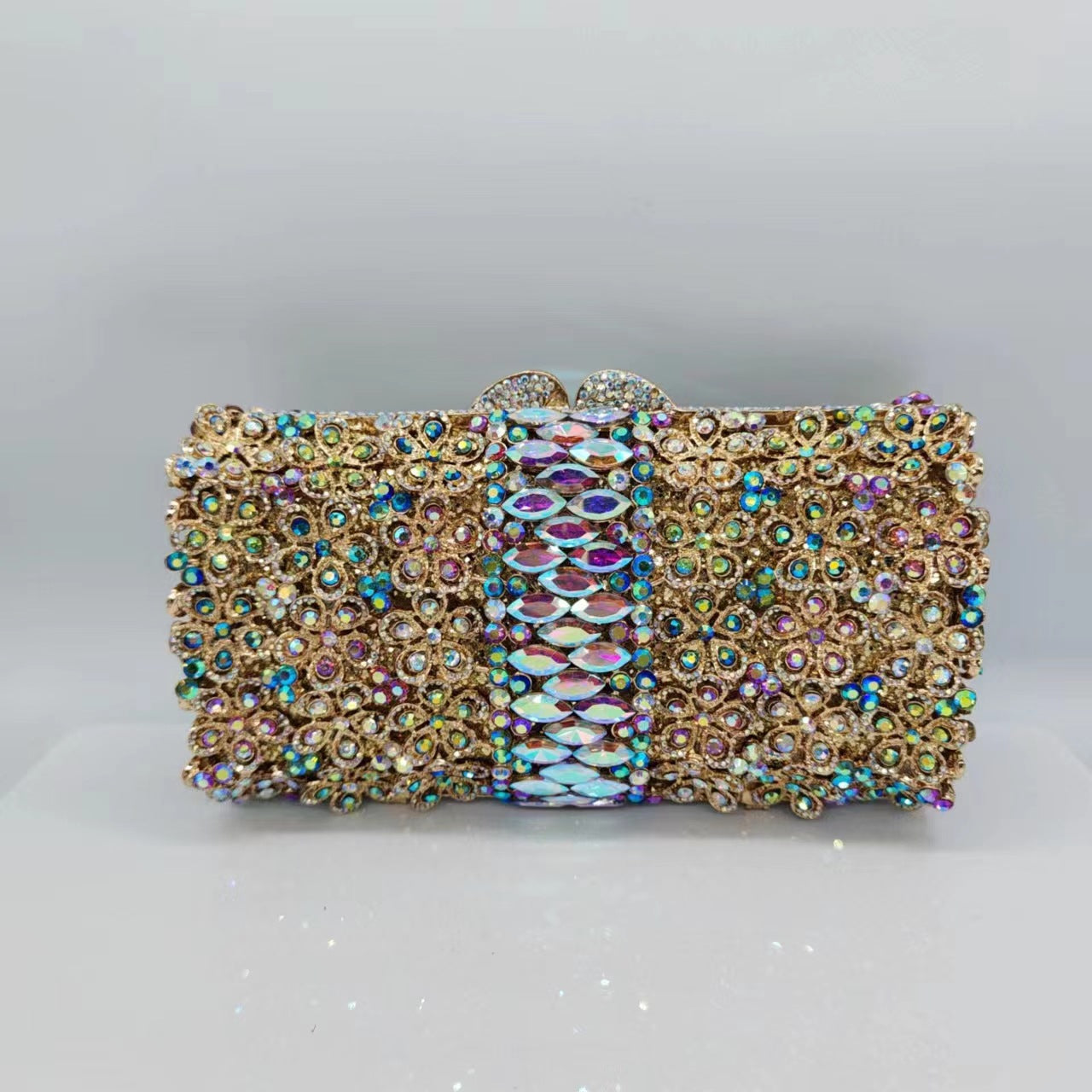 Diamond-Encrusted Signature Banquet Clutch — styled look