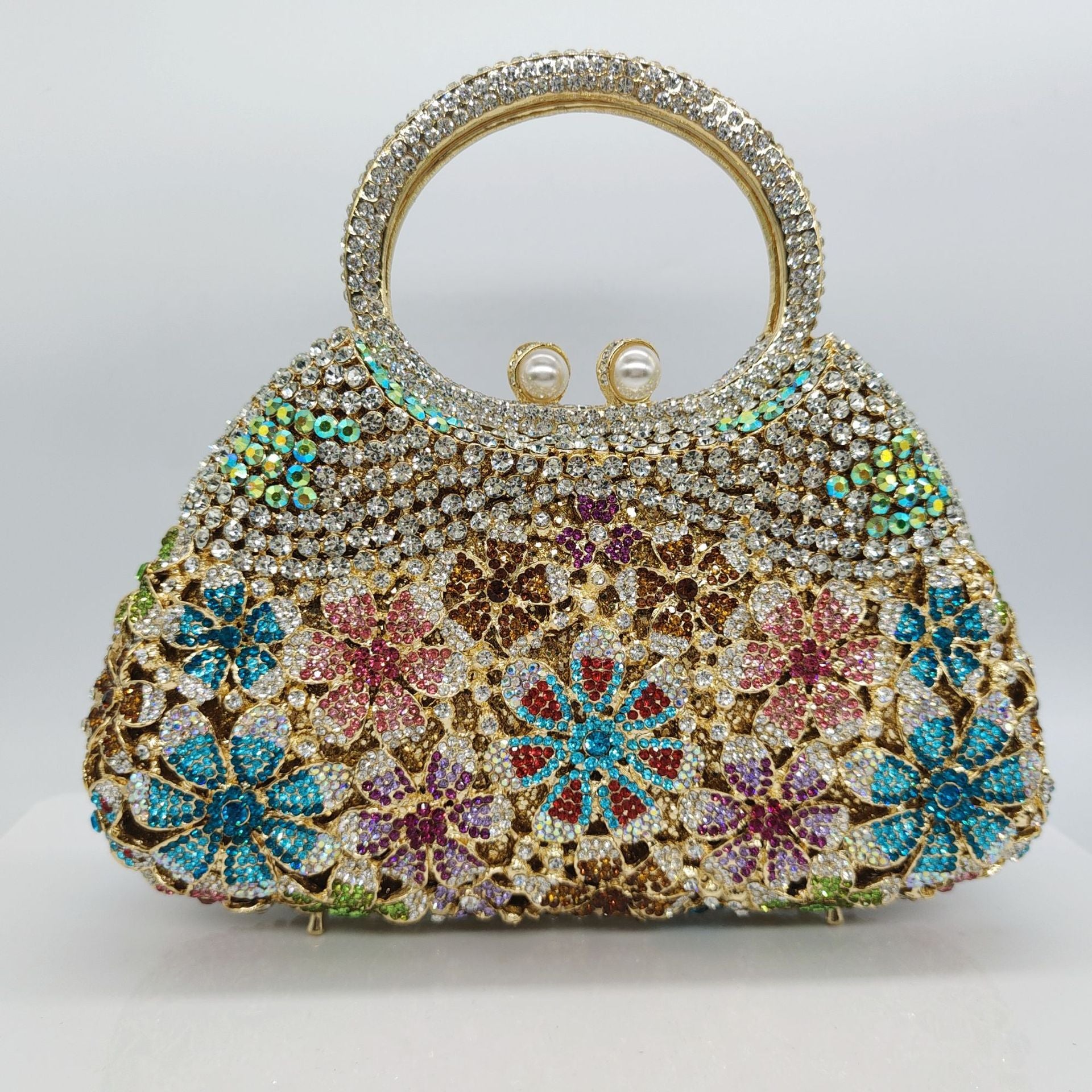 Diamond-Encrusted Signature Banquet Clutch — back view