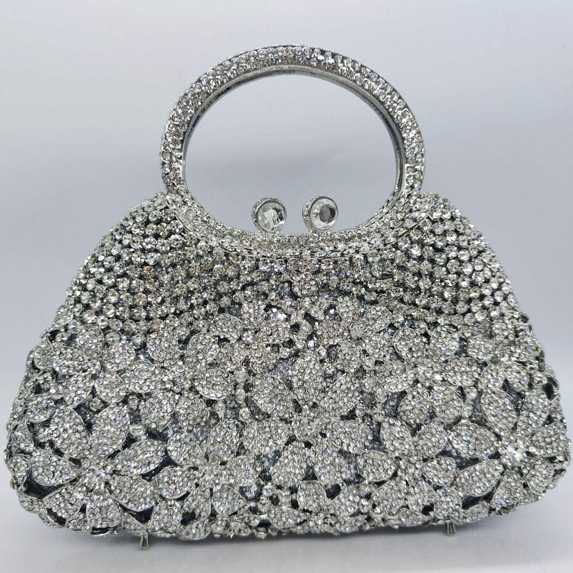 Diamond-Encrusted Signature Banquet Clutch — side view