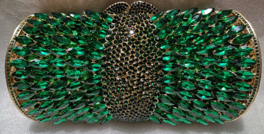 Diamond-Encrusted Signature Banquet Clutch — trim detail