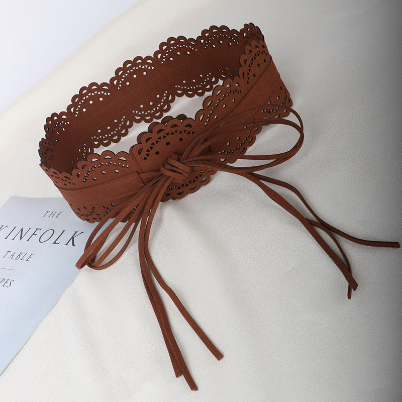 Iris Black Statement Waist Belt — styled look