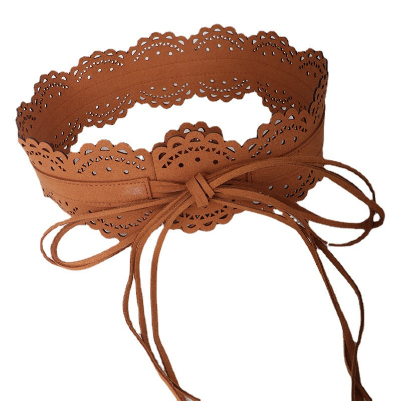 Iris Black Statement Waist Belt — back view