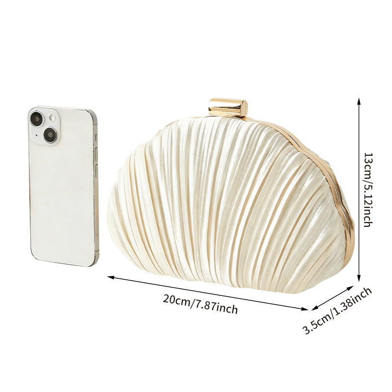 Eugenie Ivory Pleated Ring Handle Evening Bag - additional view 6
