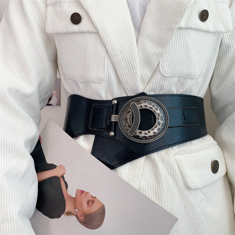 Cassandra Black Statement Waist Belt — full length