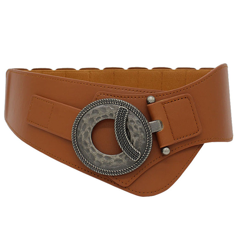 Cassandra Black Statement Waist Belt — fabric and detail