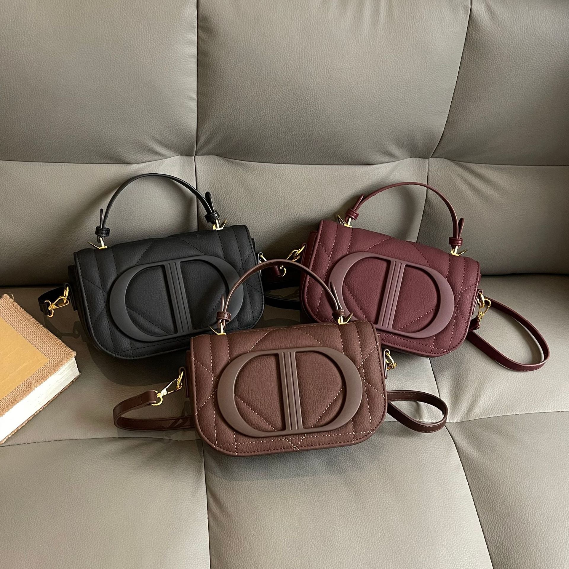 Retro Italian-Inspired Saddle Crossbody Bag — full length