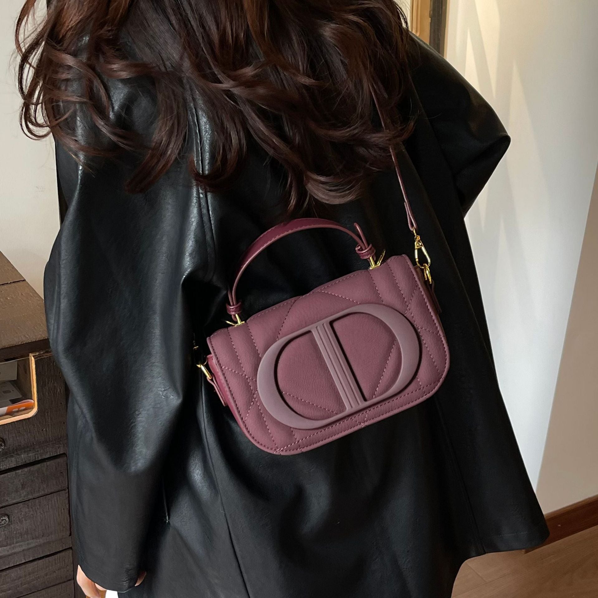 Retro Italian-Inspired Saddle Crossbody Bag — styled look