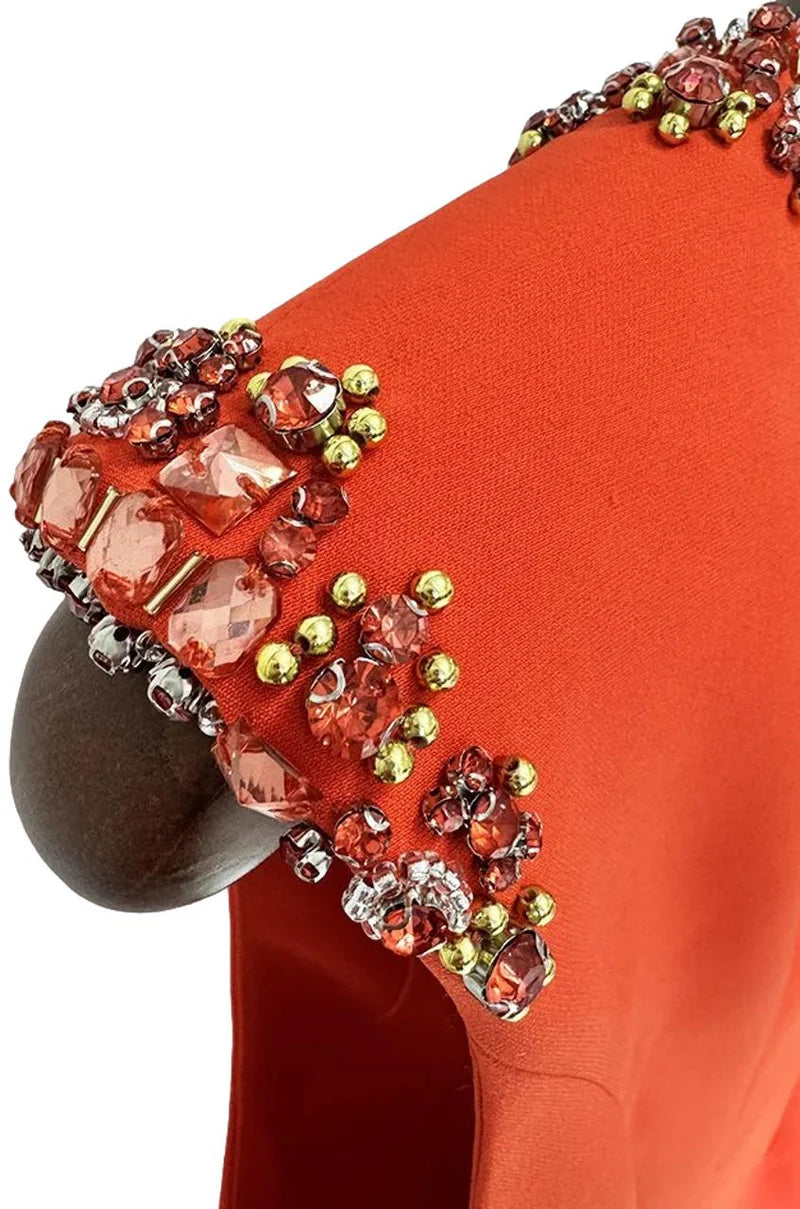 Cerise Halo JewelCollar Mini Dress