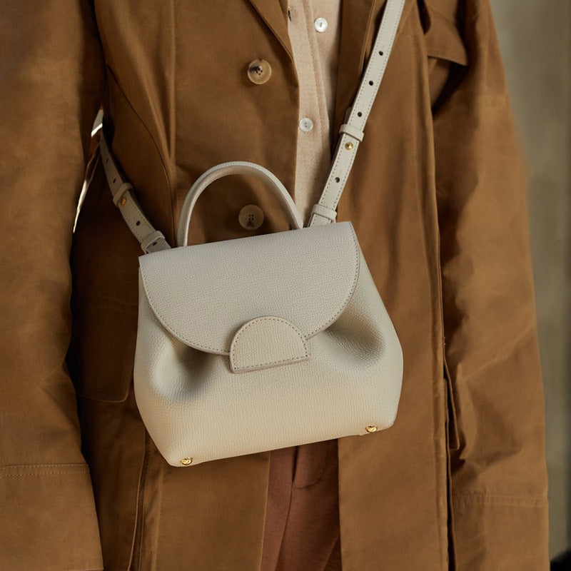 Florentine Pebbled Leather Curved Flap Handbag - additional view 6