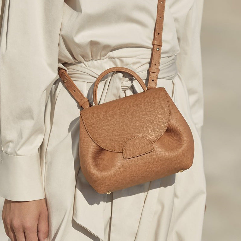 Florentine Pebbled Leather Curved Flap Handbag - additional view 7