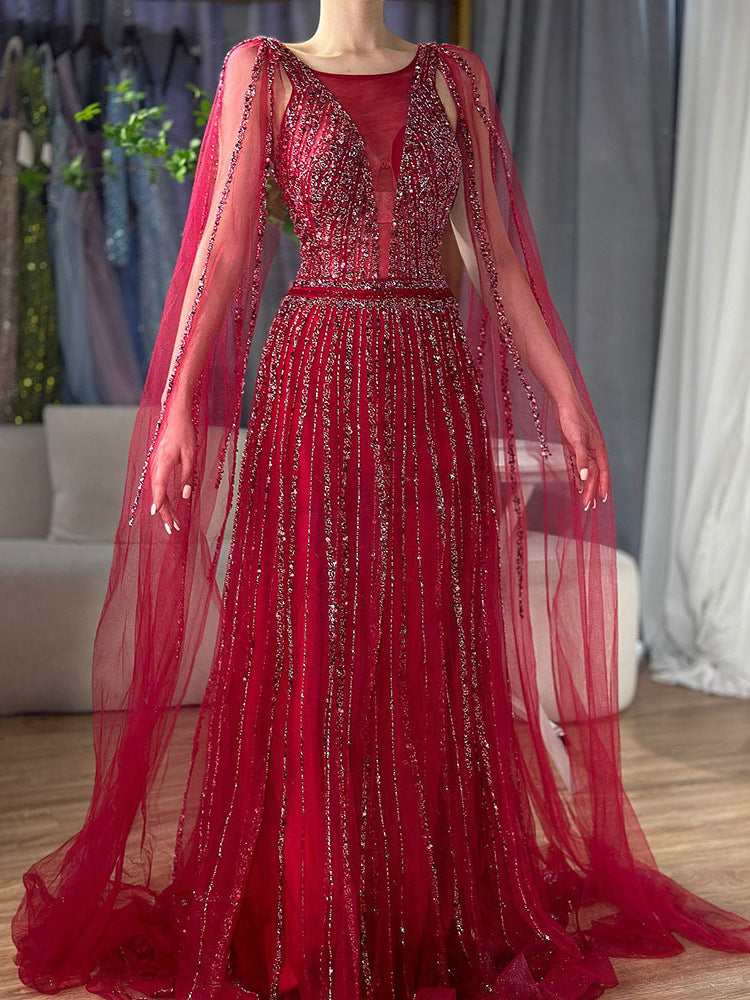Elowen A-Line Floor-length Evening Gown — full length