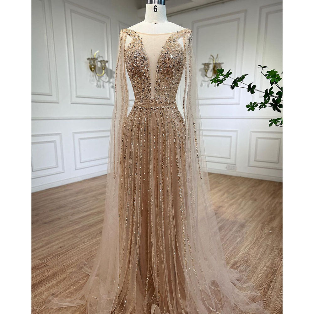 Elowen A-Line Floor-length Evening Gown — side view